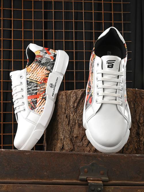 men printed multi lace up shoes - 21663048 -  Standard Image - 0