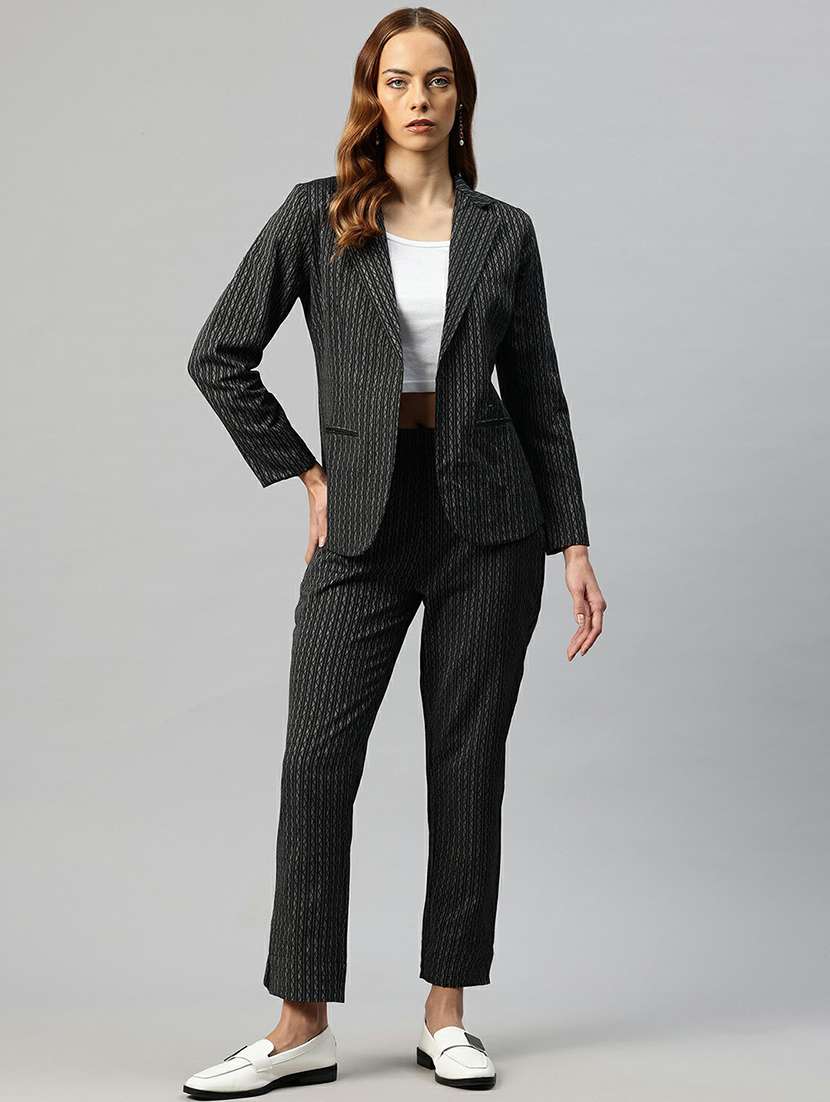 women black geometric print blazer & trousers set - 21663356 -  Standard Image - 2