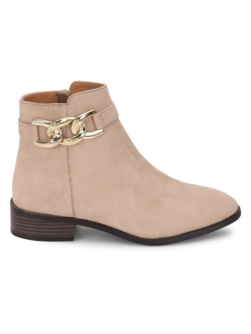 beige suede high-end-fashion stylish ankle boots - 21663407 -  Standard Image - 2