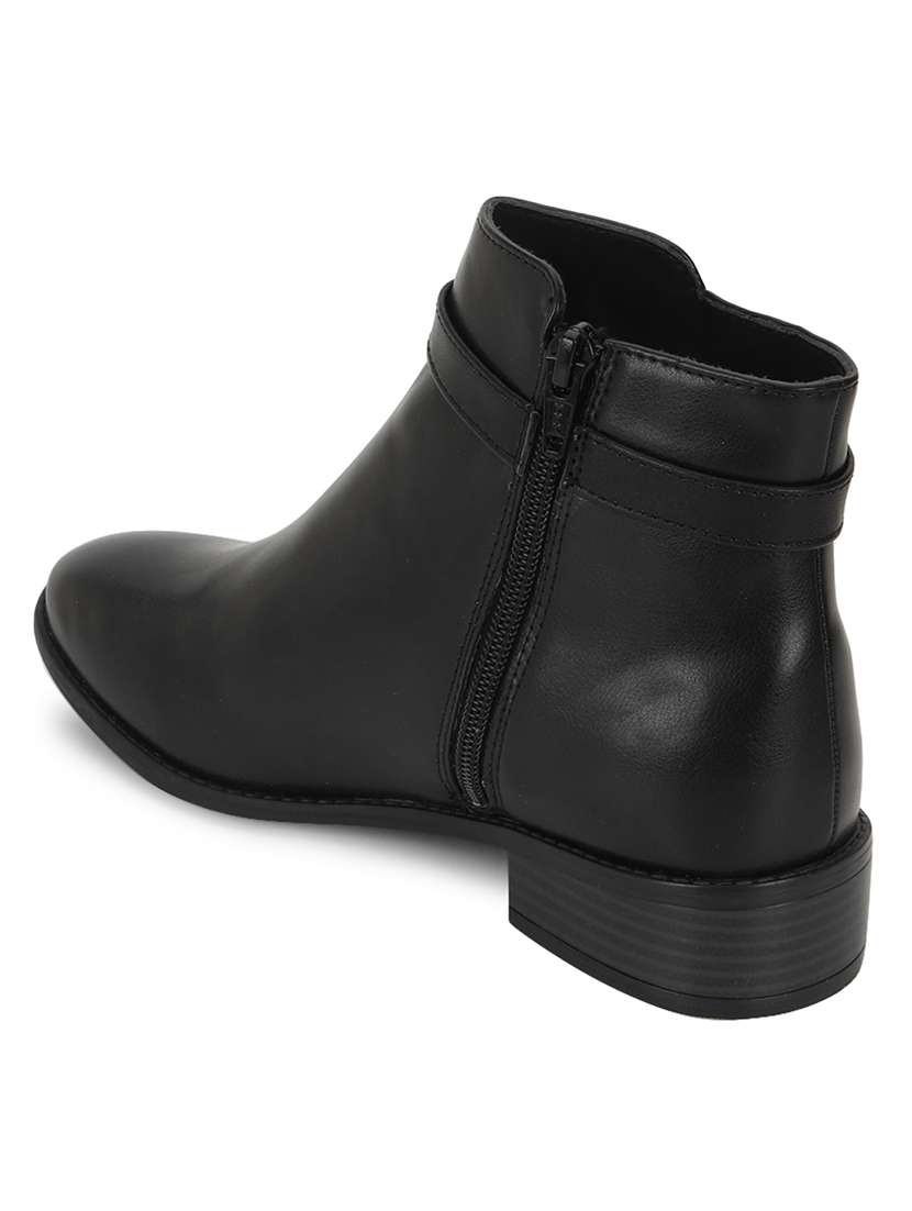 black pu high-end-fashion stylish ankle boots - 21663408 -  Standard Image - 2