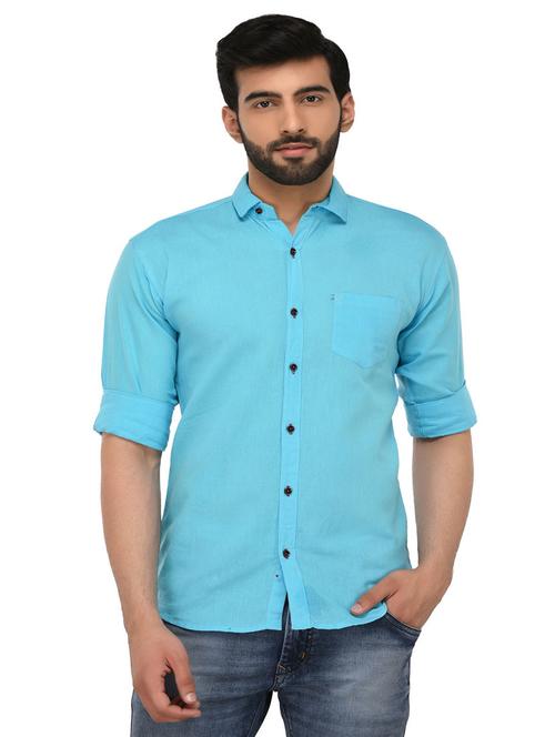 men solid long sleeve casual shirt - 21663685 -  Standard Image - 0