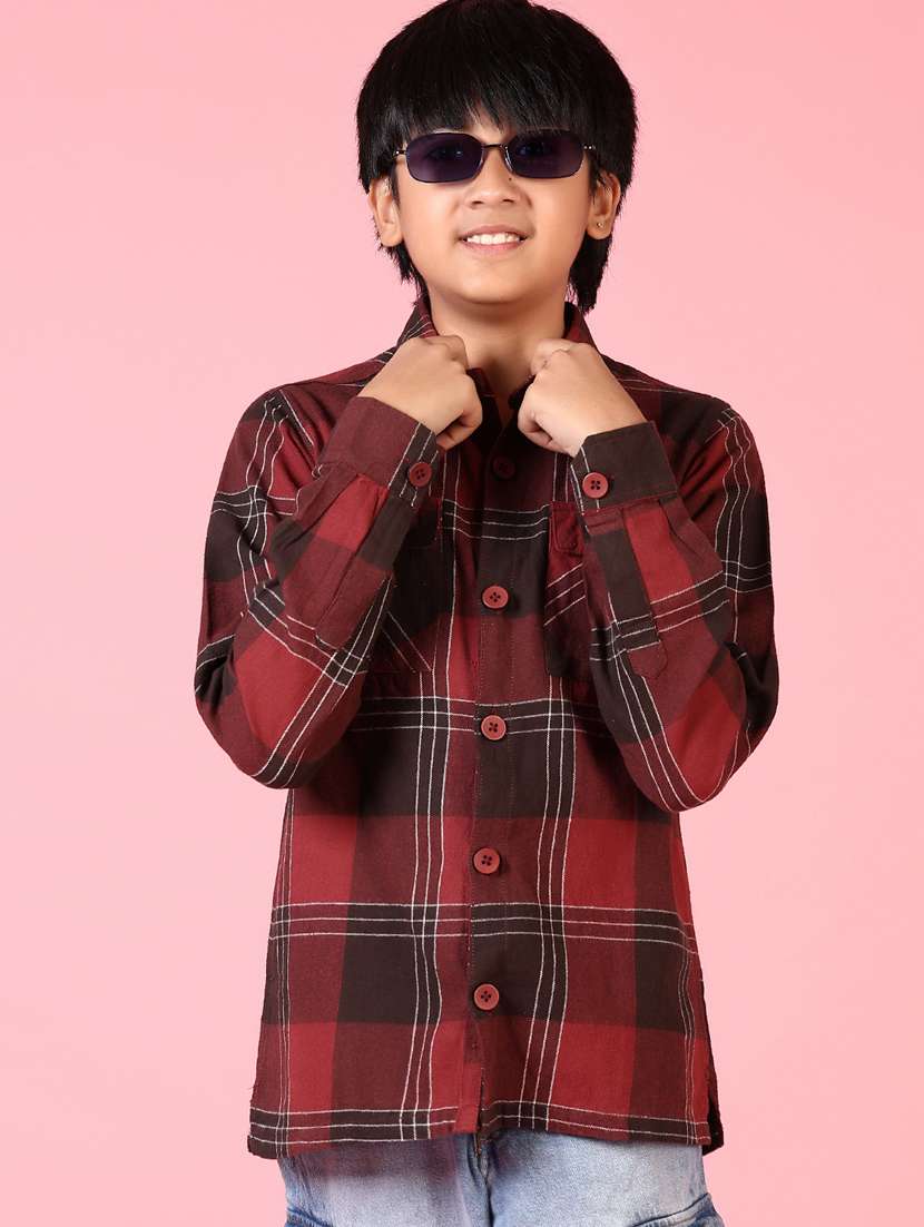 boys long sleeves checkered shirt