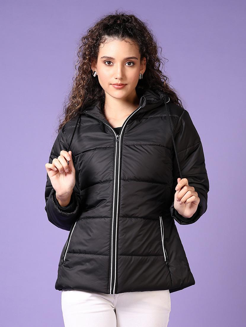 women solid long sleeves puffer jacket - 21663727 - Zoom Image - 0