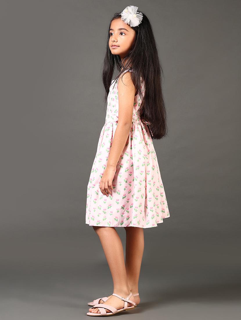 girls printed sleeveless round neck frock - 21663757 - Standard Image - 2