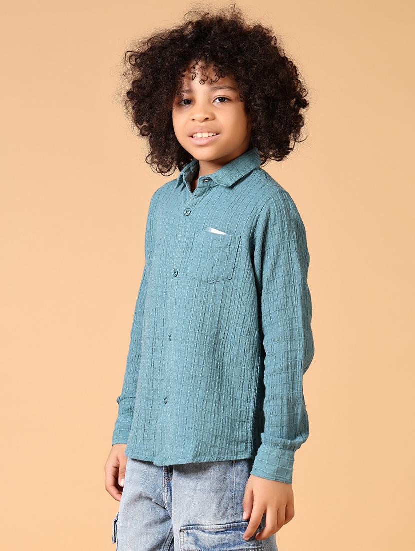 boys long sleeves self design shirt - 21663773 - Standard Image - 2