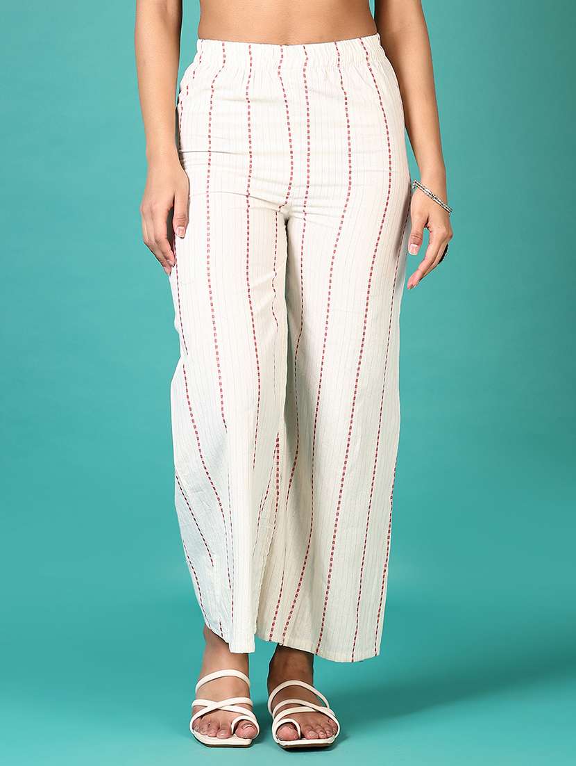 women self design straight palazzo