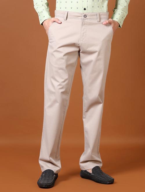men mid rise solid chinos - 21663780 - Standard Image - 0