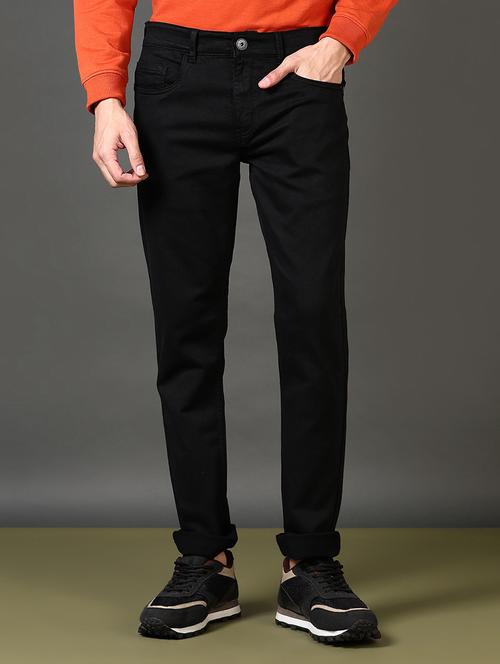 men solid mid rise full length jeans - 21663790 - Standard Image - 0