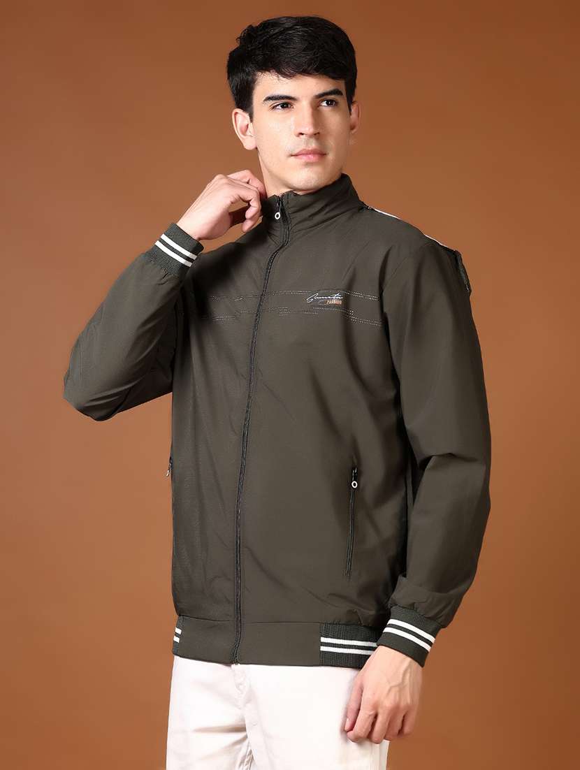 men long sleeves solid bomber jacket