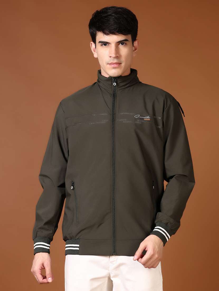 men long sleeves solid bomber jacket - 21663798 -  Standard Image - 2