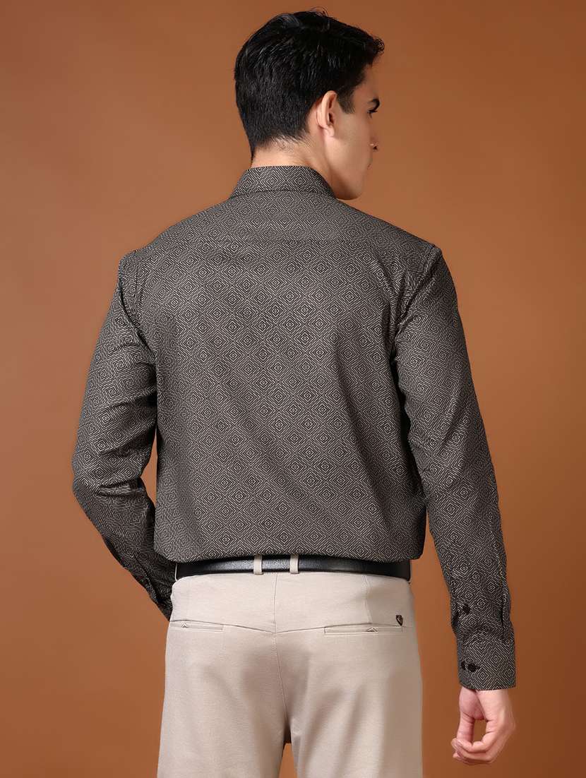 men printed long sleeve formal shirt - 21663805 - Standard Image - 2