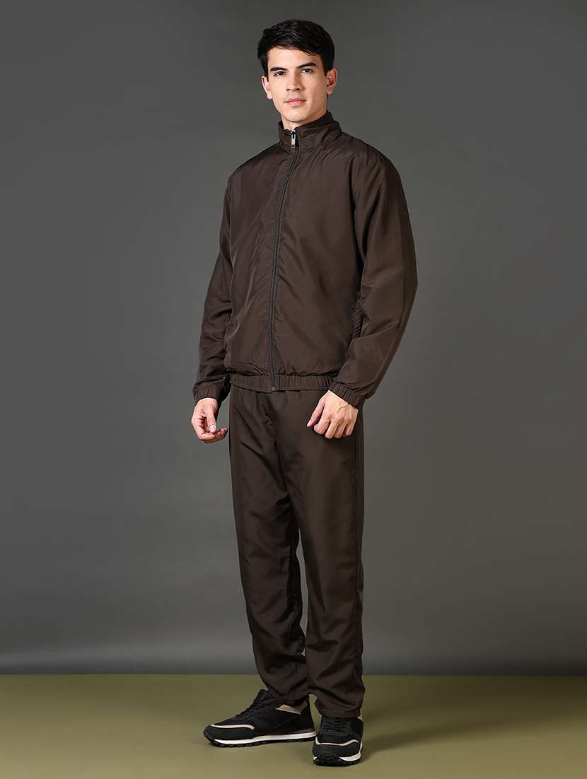 men solid long sleeve full length track suit - 21663806 -  Standard Image - 2
