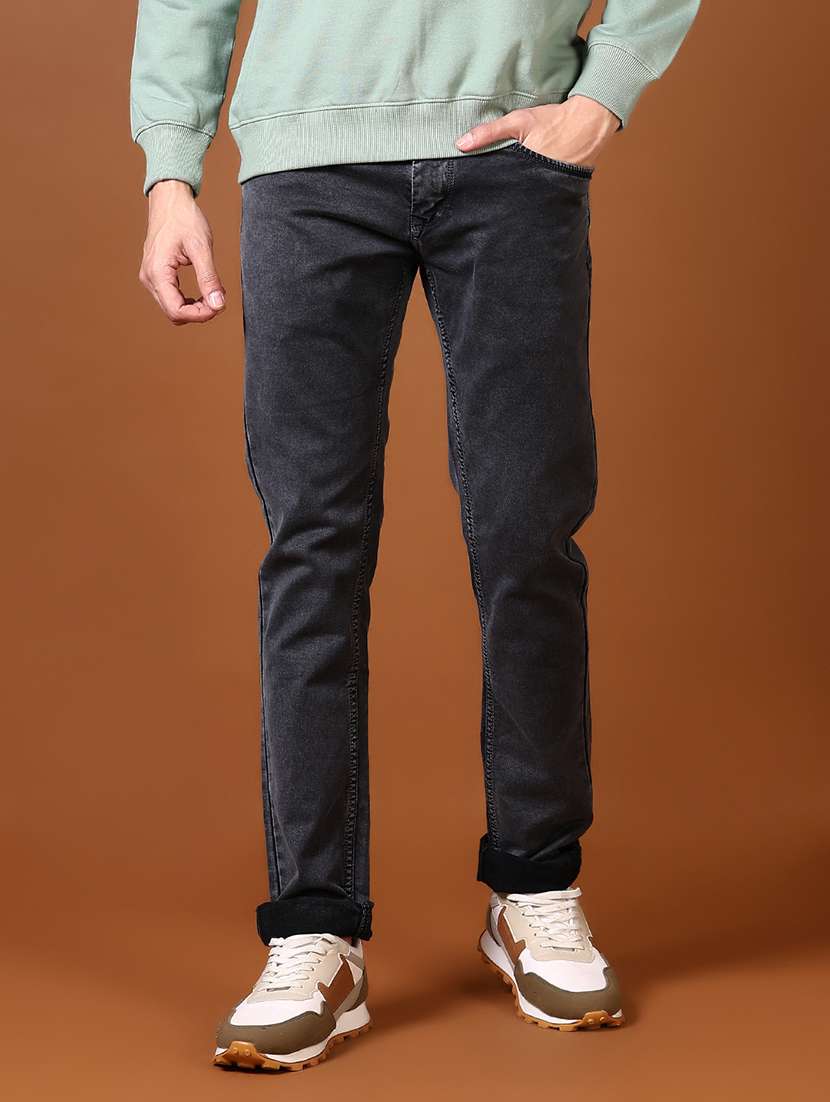 men solid mid rise full length jeans - 21663832 - Standard Image - 2