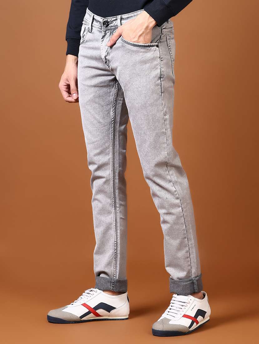 men solid mid rise full length jeans - 21663833 - Standard Image - 2
