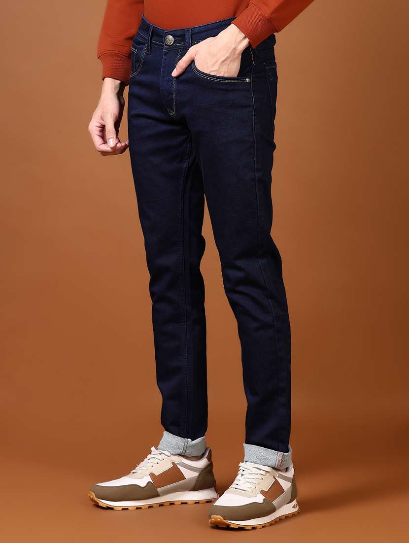 men solid mid rise full length jeans - 21663839 -  Standard Image - 2