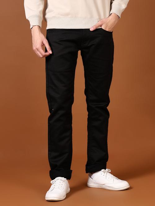 men solid mid rise full length jeans - 21663840 - Standard Image - 0