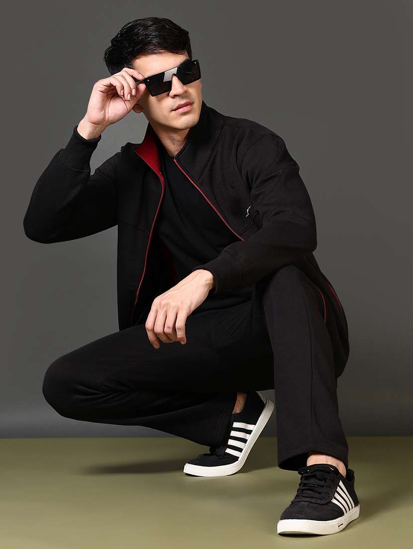 men solid long sleeve full length track suit - 21663858 -  Standard Image - 2