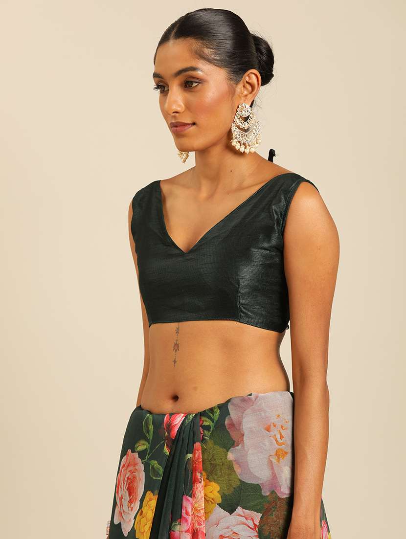 women floral printed saree with blouse - 21663932 - Standard Image - 2