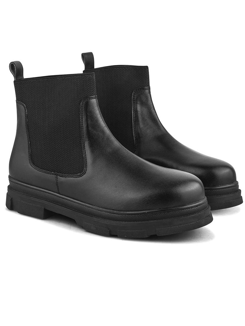 women black solid ankle boots - 21664001 - Standard Image - 2