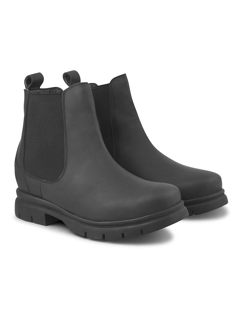 women black solid ankle boots - 21664002 - Standard Image - 2