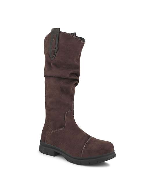 women brown solid knee length s boot - 21664007 - Standard Image - 0