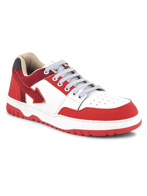 men red lace up sneakers - 21664019 -  Standard Image - 0