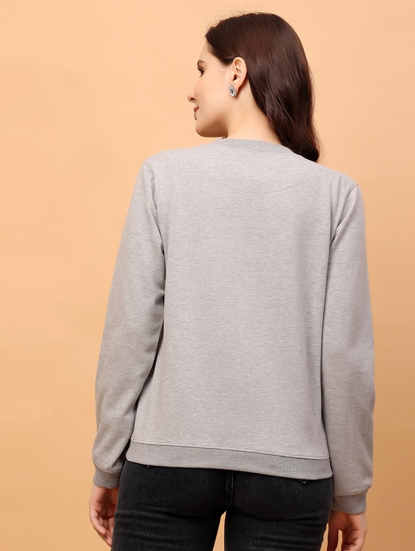 women front print long sleeve sweatshirt - 21664117 - Standard Image - 2