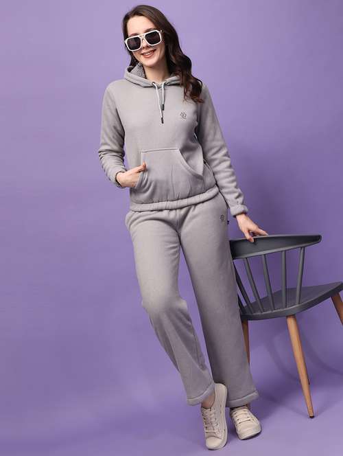 women grey solid winter wear co-ords set - 21664124 - Standard Image - 0