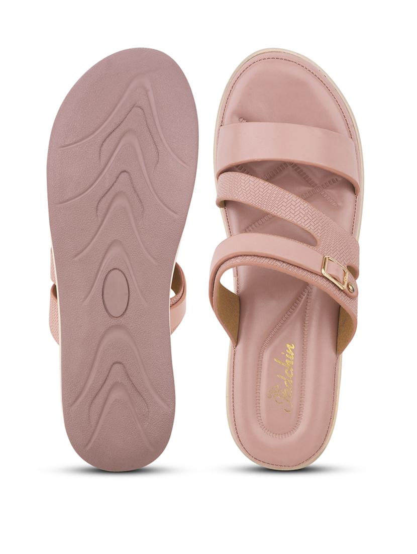 women nude solid slip on sandal - 21664348 - Standard Image - 2
