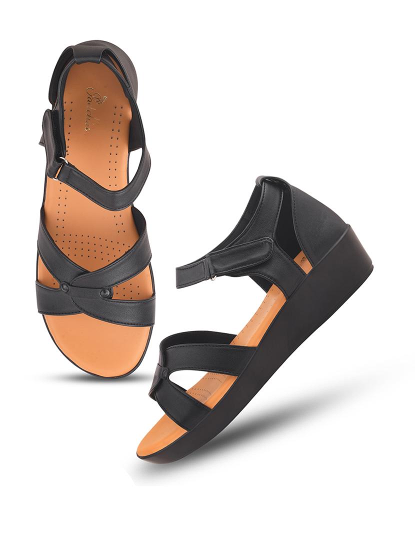 women solid ankle strap wedge - 21664350 - Standard Image - 2