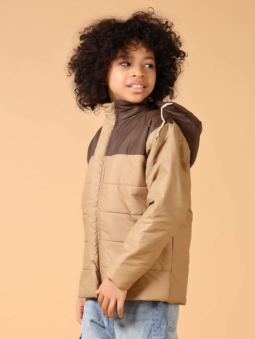 boys color block long sleeve quilted jacket - 21664506 -  Standard Image - 2