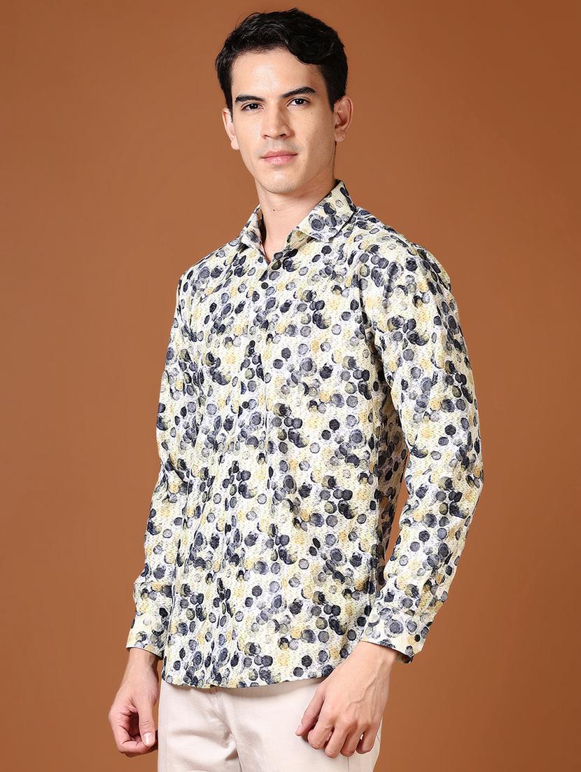 men long sleeves printed casual shirt - 21664524 - Standard Image - 2