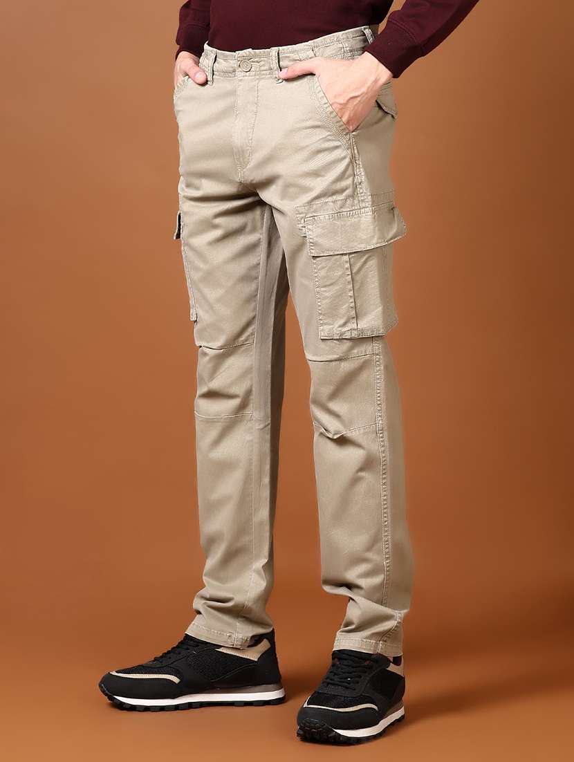 men solid mid rise regular fit cargo - 21664534 -  Standard Image - 2