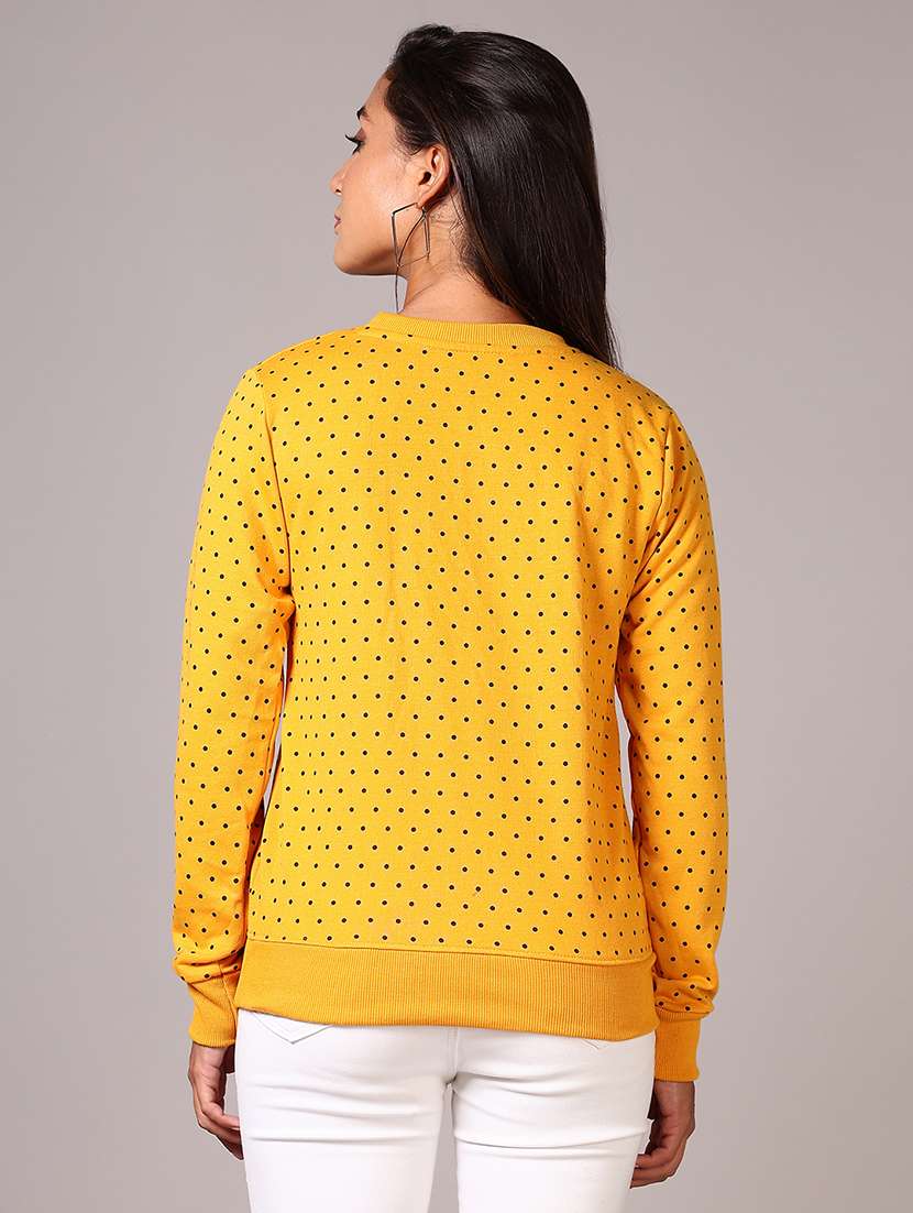 women polka dot printed long sleeve sweatshirt - 21664539 -  Standard Image - 2