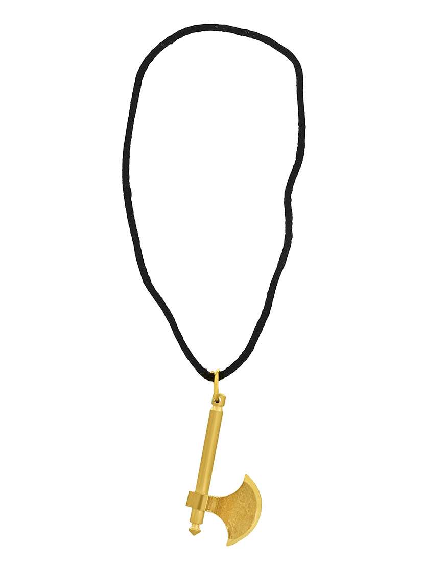 men brass parshuram axe pendant with black thread - 21664875 -  Standard Image - 2