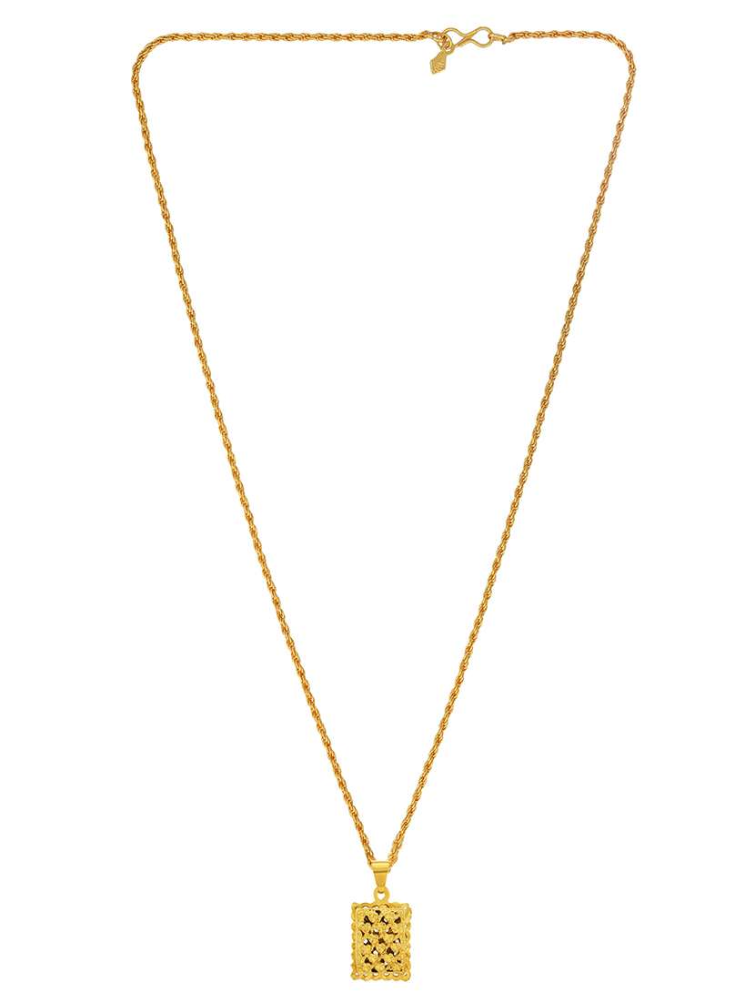 men gold plated handcrafted jali work jharokha inspired pendant with chain - 21664882 -  Standard Image - 2