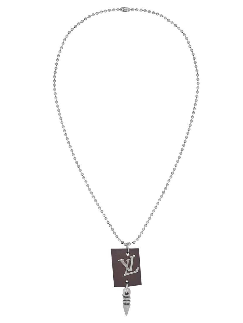 men faux leather fashion pendant with chain - 21664900 -  Standard Image - 2