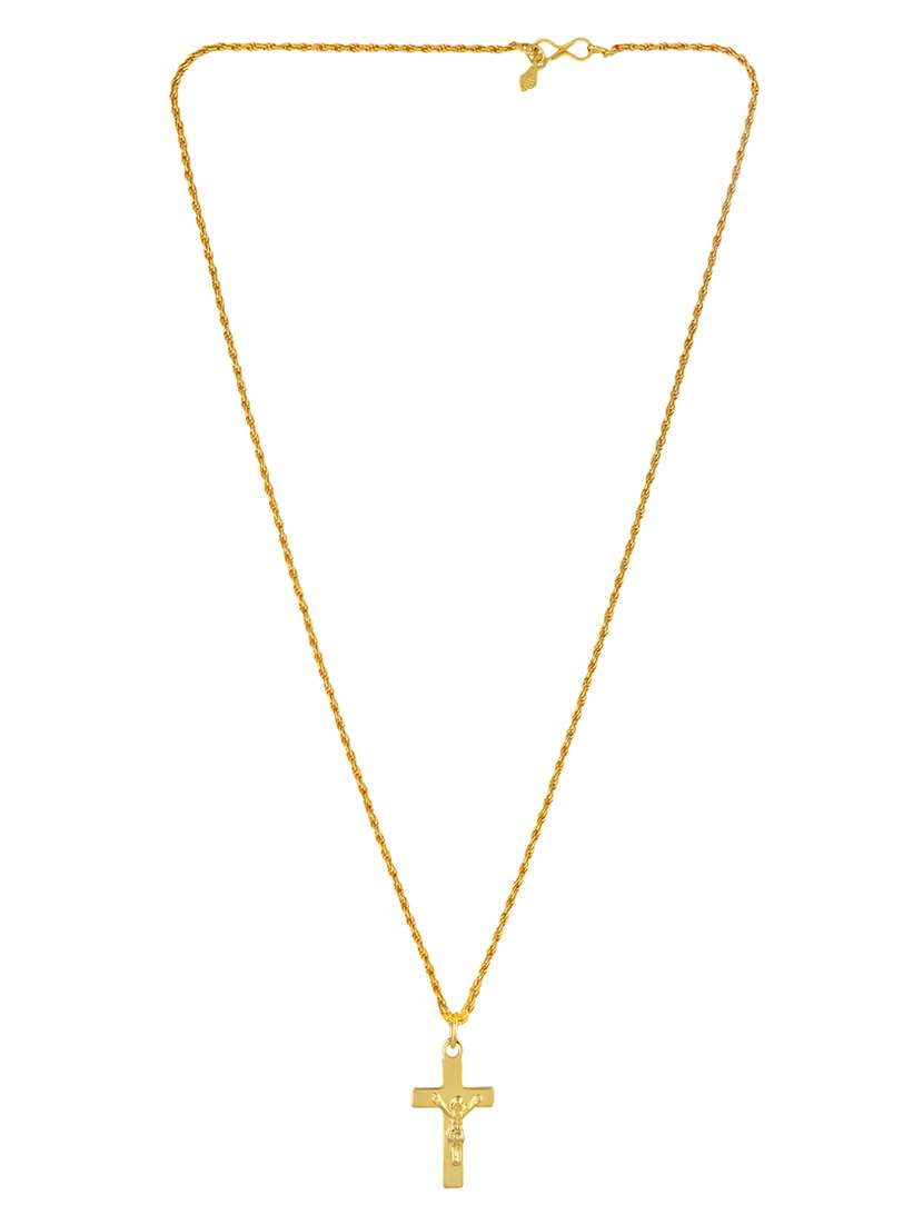 men saint praying jesus cross pendant with chain - 21664938 -  Standard Image - 2