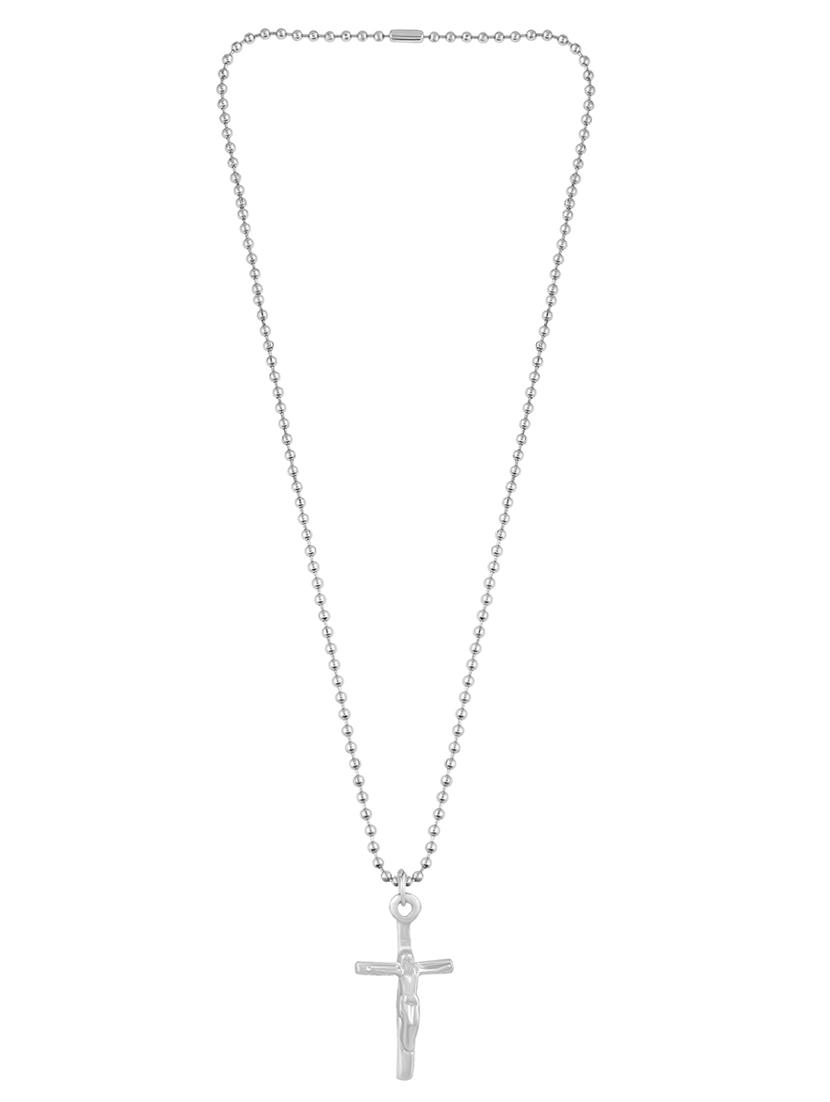 men saint praying jesus cross pendant with chain - 21664943 - Standard Image - 2