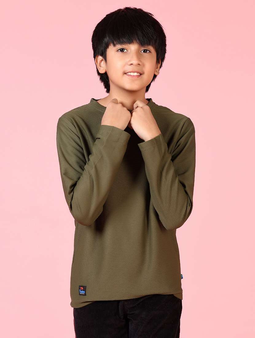 boys long sleeves plain t-shirt