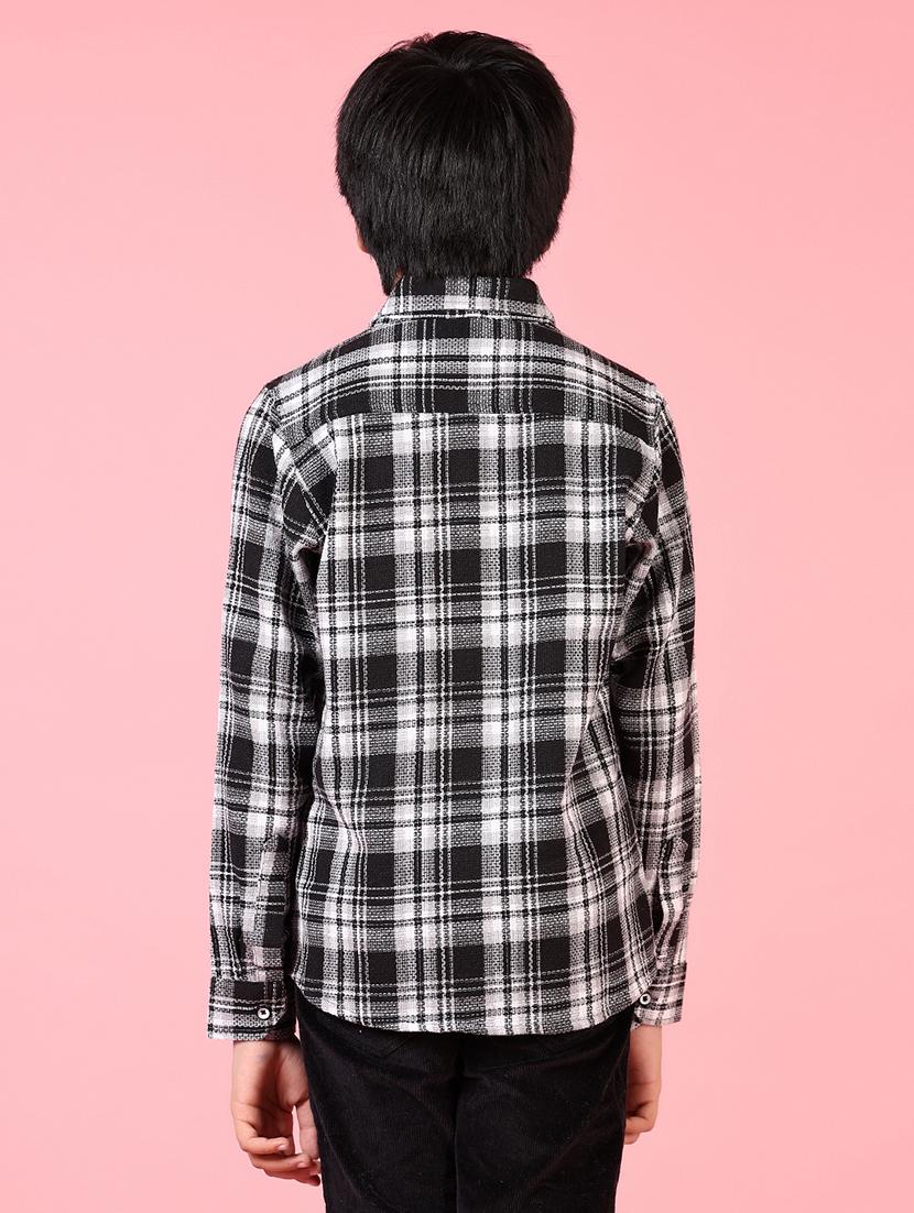 boys long sleeves checkered shirt - 21665133 - Standard Image - 2