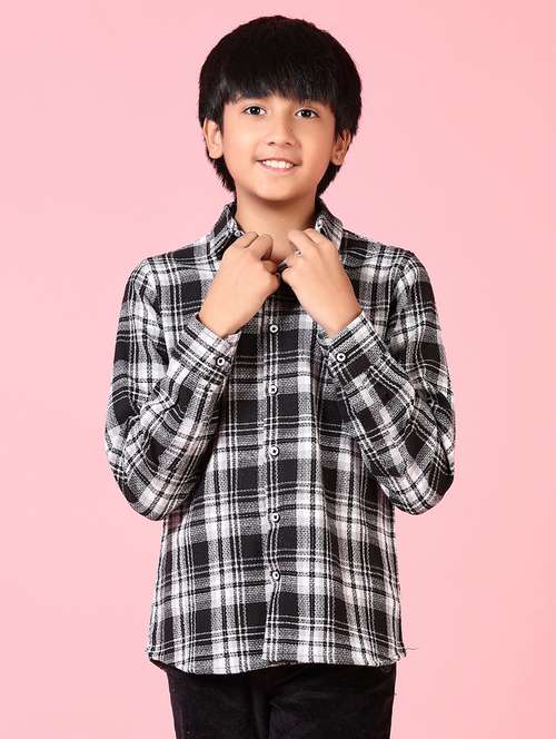 boys long sleeves checkered shirt - 21665134 - Standard Image - 0