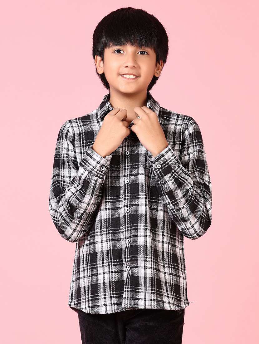 boys long sleeves checkered shirt - 21665134 - Zoom Image - 0