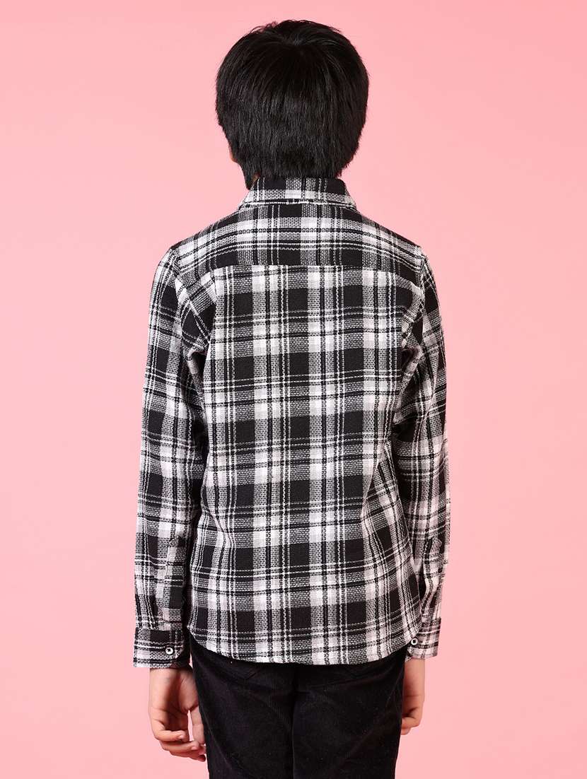 boys long sleeves checkered shirt - 21665134 - Standard Image - 2