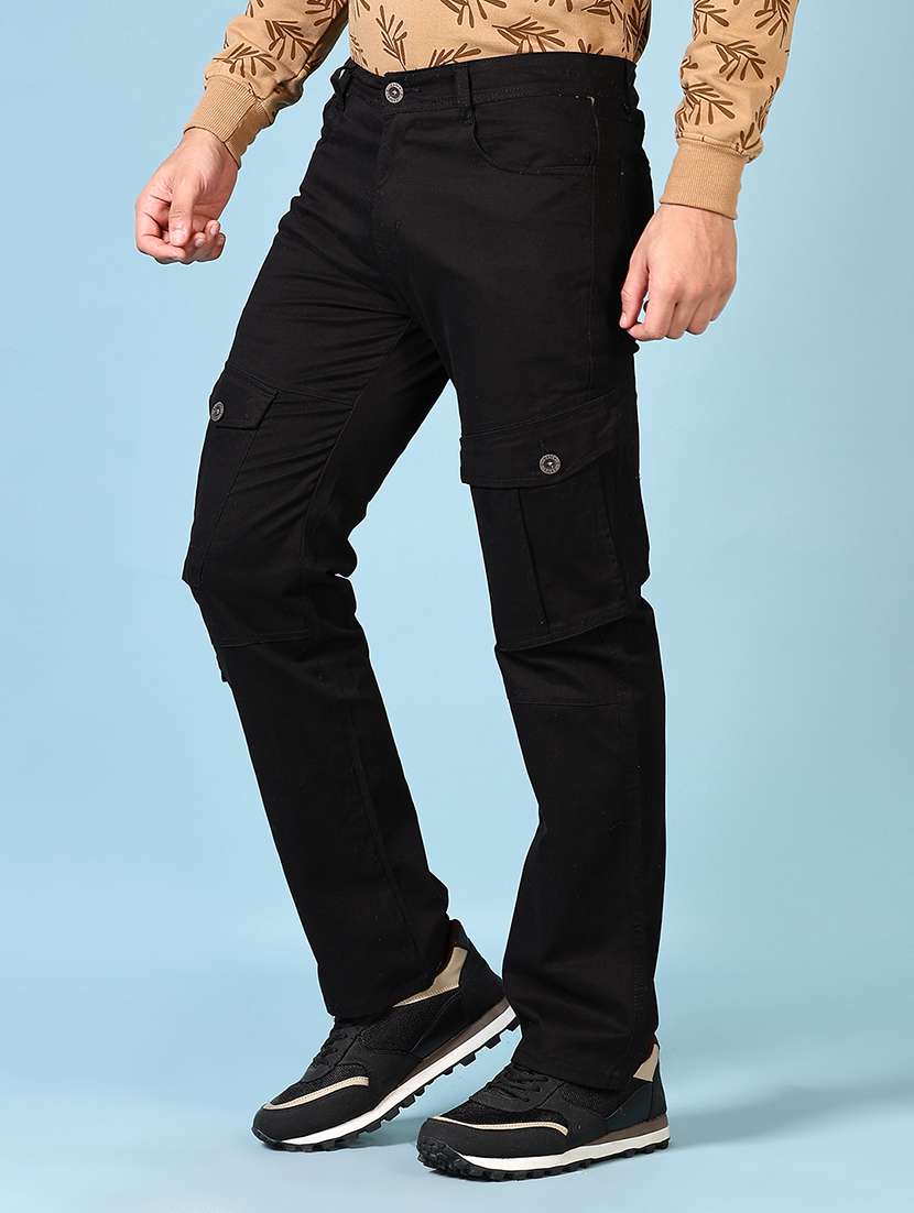 men solid mid rise regular fit cargo - 21665138 -  Standard Image - 2