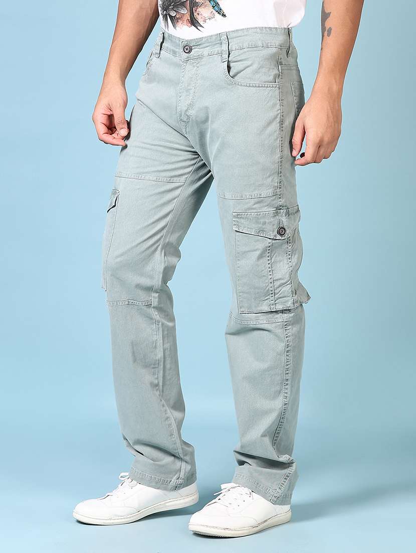 men solid mid rise regular fit cargo - 21665139 -  Standard Image - 2