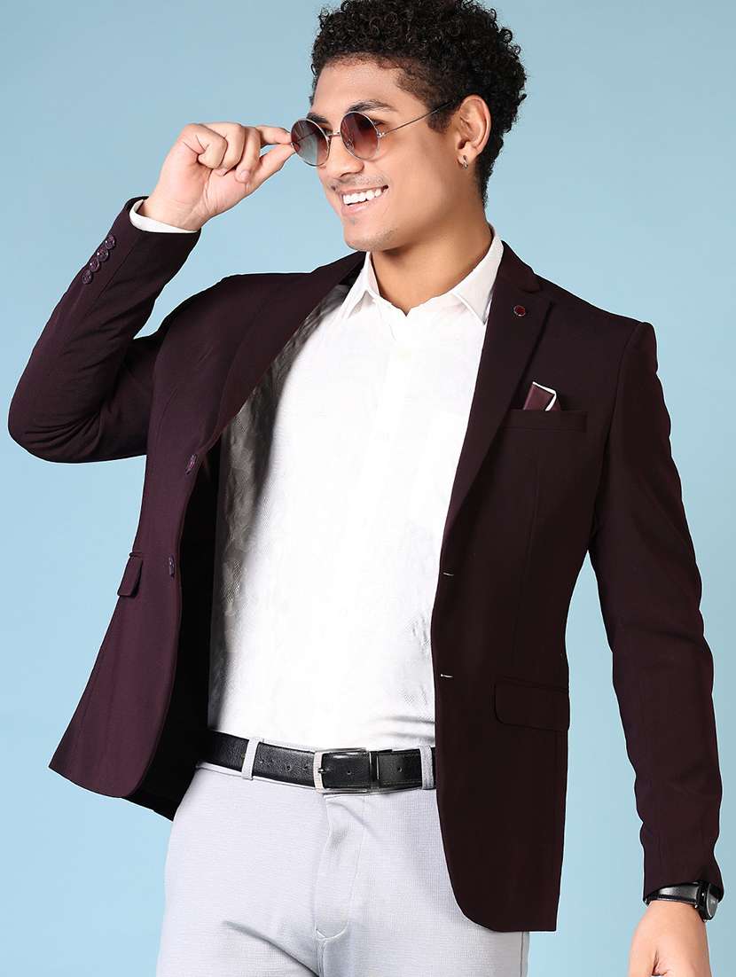 men solid long sleeve single breasted blazer - 21665185 -  Standard Image - 2