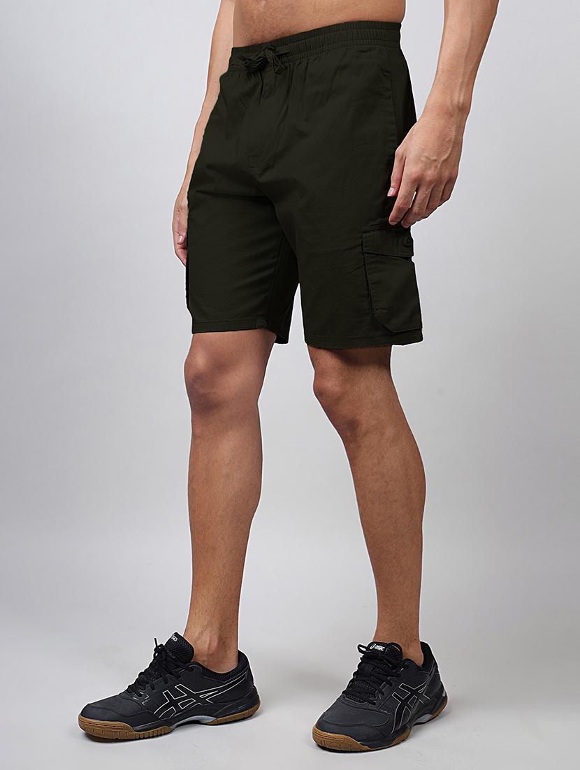 men mid rise solid cargo shorts - 21665288 - Standard Image - 2