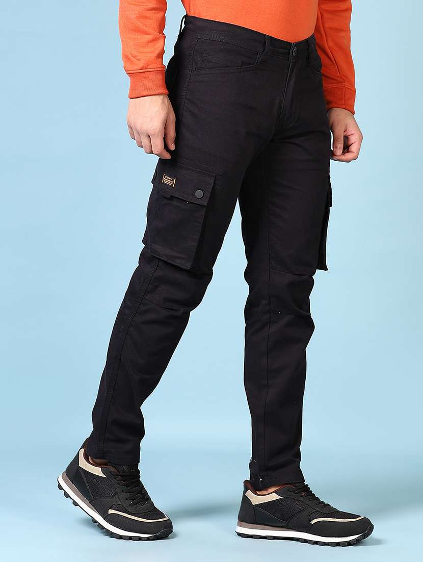 men solid mid rise regular fit cargo - 21665391 -  Standard Image - 2