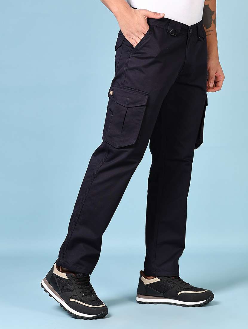 men solid mid rise regular fit cargo - 21665394 -  Standard Image - 2
